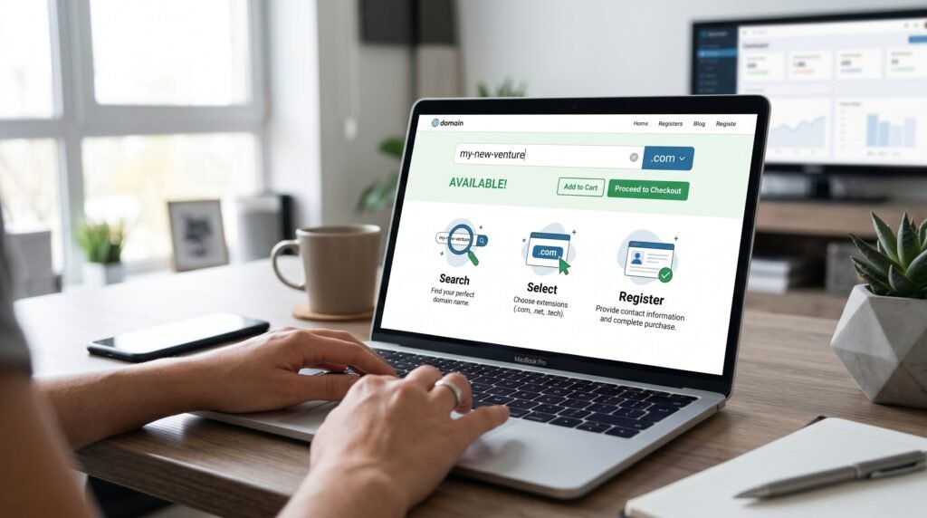 Registering a domain name for a new blog website