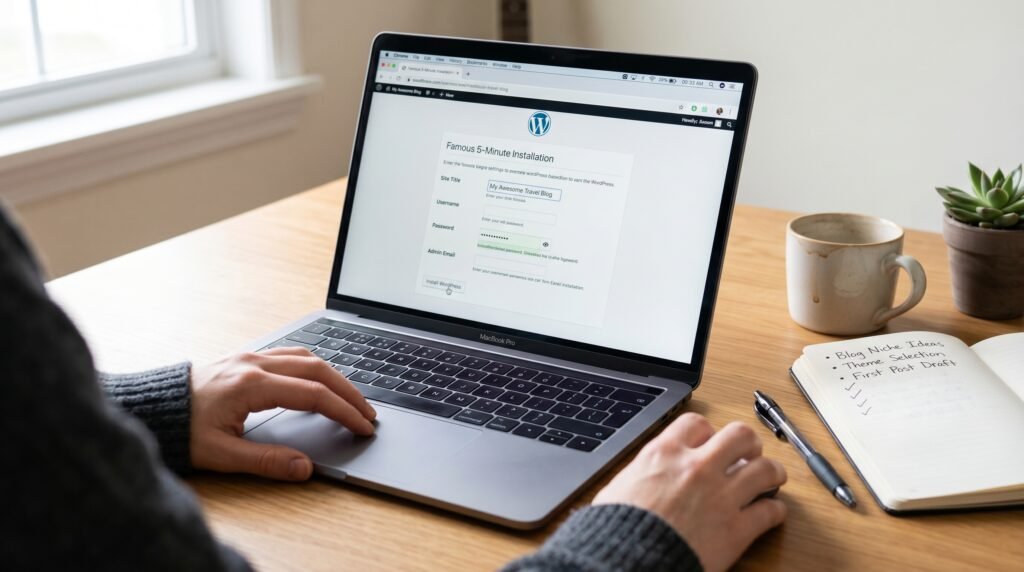 WordPress installation and blog website setup