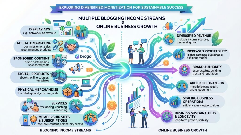 Multiple blogging income streams and online business growth