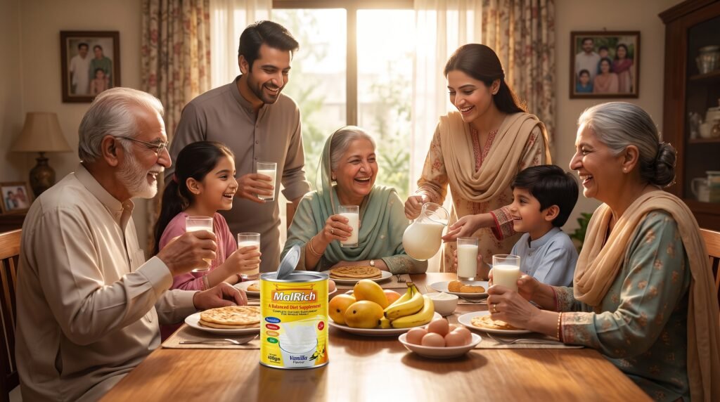 Family enjoying MalRich Balanced Diet Supplement