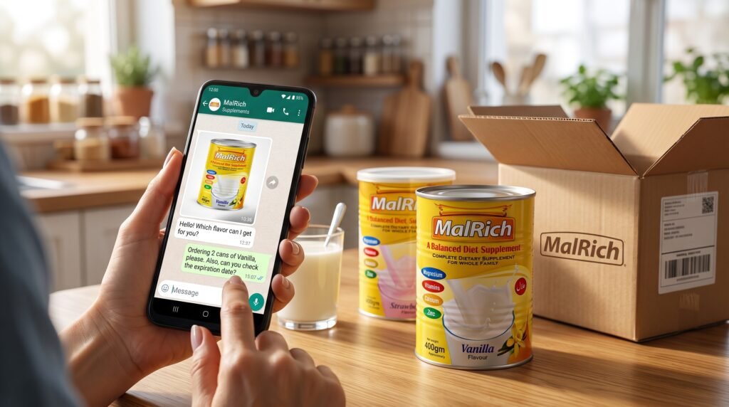 Order MalRich on WhatsApp with free home delivery